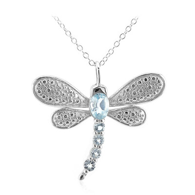 Collar en plata con Topacio azul cielo