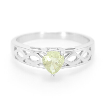 Anillo en plata con Turmalina cuprífera