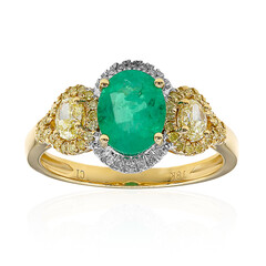 Anillo en oro con Esmeralda de Zambia AAA (CIRARI)