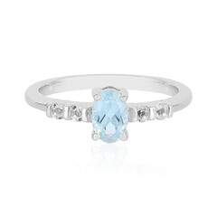 Anillo en plata con Topacio azul cielo