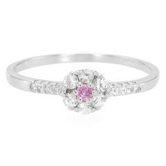 Anillo en plata con Zafiro de Ceilán rosa