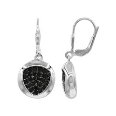 Pendientes en plata con Espinela negra