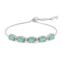 Brazalete en plata con Cuarzo verde pastel