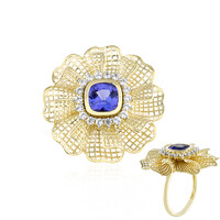 Anillo en oro con Tanzanita AAA (Ornaments by de Melo)