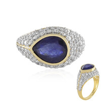 Anillo en plata con Zafiro azul de Madagascar