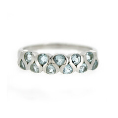 Anillo en plata con Topacio azul cielo