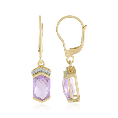 Pendientes en oro con Amatista Rosa de Francia (SUHANA)