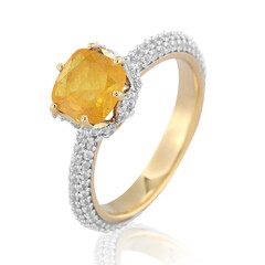 Anillo en plata con Zafiro amarillo de Madagascar (de Melo)