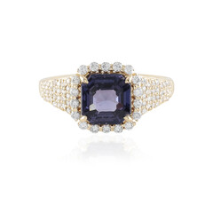 Anillo en oro con Espinela azul cobalto Luc Yen (AMAYANI)