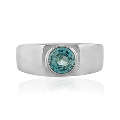 Anillo en plata con Zircón azul