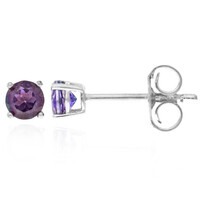 Pendientes en plata con Topacio color mora