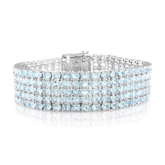 Brazalete en plata con Topacio azul cielo