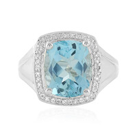 Anillo en plata con Topacio azul cielo