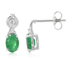 Pendientes en plata con Esmeralda de Bahía