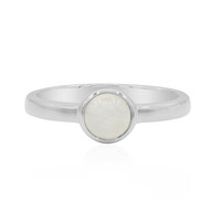 Anillo en plata con Piedra de Luna arcoíris