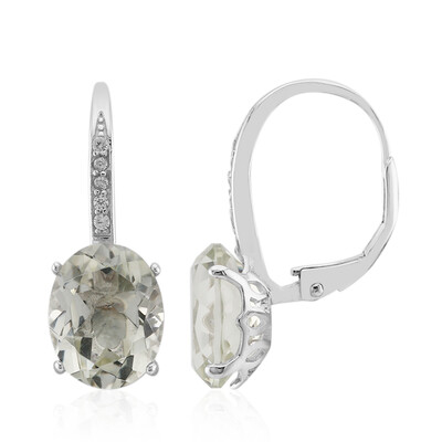 Pendientes en plata con Amatista verde