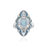 Anillo en plata con Topacio azul cielo (Adela Silber)