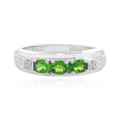 Anillo en plata con Diópsido de Rusia