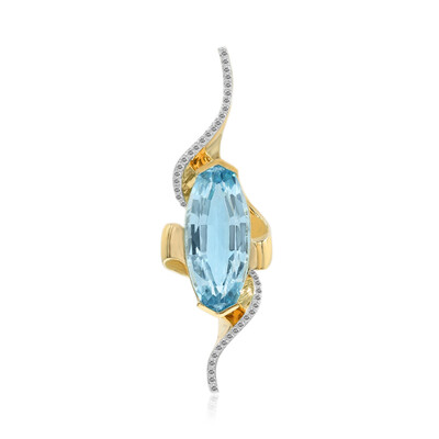 Colgante en oro con Topacio azul cielo (Adela Gold)