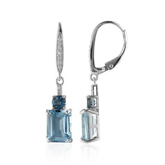 Pendientes en plata con Topacio azul cielo