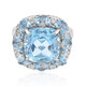 Anillo en plata con Topacio azul cielo