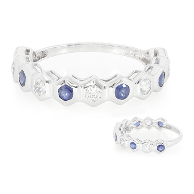 Anillo en plata con Zafiro de Kanchanaburi