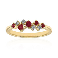Anillo en oro con Berilo rojo