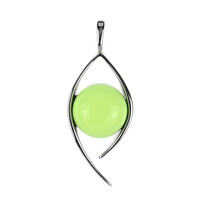 Colgante en plata con Ámbar colombiano verde