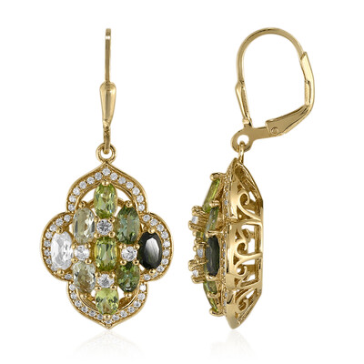 Pendientes en plata con Turmalina verde