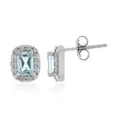 Pendientes en plata con Topacio azul cielo