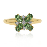 Anillo en oro con Granate tsavorita AAA