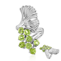 Anillo en plata con Peridoto de Jilin