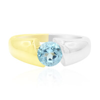 Anillo en plata con Topacio azul cielo