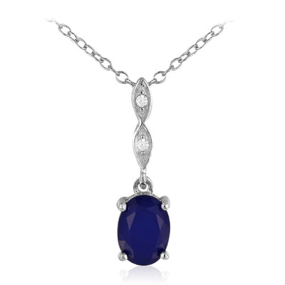 Collar en plata con Espinela azul royal