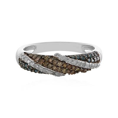 Anillo en plata con Diamante azul I4