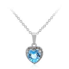 Collar en plata con Topacio azul suizo