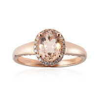 Anillo en oro con Morganita AAA