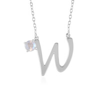Collar en plata con Piedra de Luna arcoíris