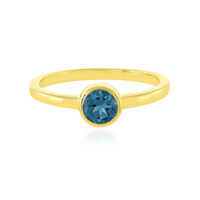 Anillo en plata con Topacio azul de Londres