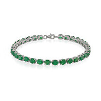Brazalete en plata con Esmeralda de Zambia