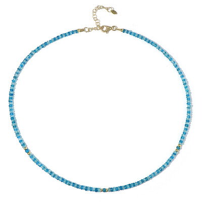 Collar en plata con Apatita azul neón