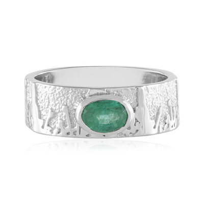 Anillo en plata con Esmeralda de Rusia