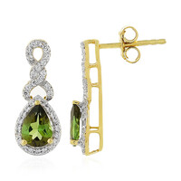 Pendientes en plata con Turmalina verde