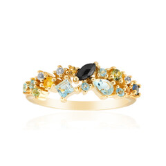 Anillo en plata con Topacio azul suizo