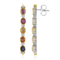 Pendientes en plata con Zafiro rosado (Gems en Vogue)