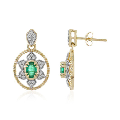 Pendientes en oro con Esmeralda de Brasil (Adela Gold)