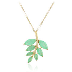 Collar en plata con Cuarzo verde pastel