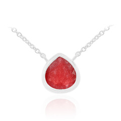 Collar en plata con Jade rojo