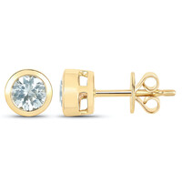 Pendientes en oro con Aguamarina