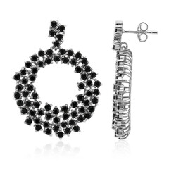 Pendientes en plata con Espinela negra